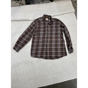 Redhead Brand Co Flannel Shirt XL Brown Plaid Button Down Cotton Outdoors